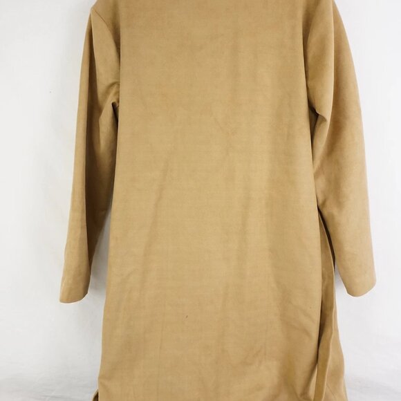 Marei 1998 Faux Suede Robe Jacket Coat in Tan Brown Vegan Sustainable Leather - Picture 14 of 14